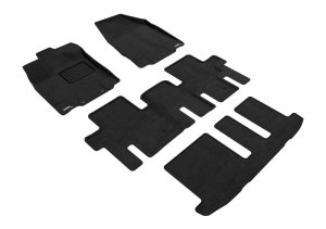 Nissan Pathfinder Floor Mats - Front Rear and Third Row - 3D MAXpider - Elegant Series - Black - `13-`20